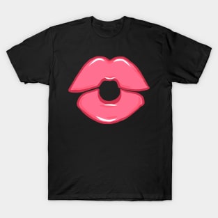 Full lips girlie lips kissing mouth red mouth lip T-Shirt